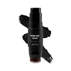 Root Touch Up 헤어 컬러 섀도우 파우더 여성용 그레이 커버업 헤어라인 스폰지 브러시가 있는 더블 헤드 커버 블론드 방수 컨실러 [호환], 블랙