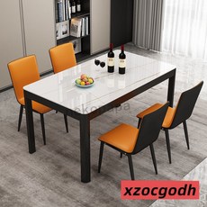 巖闆餐桌 北歐輕奢 餐桌 餐椅 折疊餐桌 餐桌椅組閤現代簡約小戶型傢用4人6人長方形桌子鋼化玻璃餐桌巖闆, 極緻白金,130*80單桌