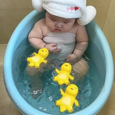 어린이 목욕 및 물놀이용 아기 용 장난감 씹을 수 있는 아기 수영장, 물놀이 아기 용 2개 세트