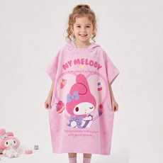 마이멜로디 아동용 후드 샤워가운 유아 목욕 타올 가운 여아 선물용