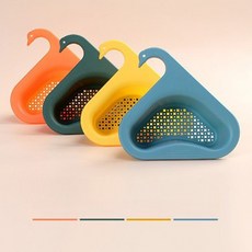 키친엄마 수전 걸이 싱크대 물기제거 코너바스켓, 1개, 퓨어옐로우