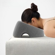 편안한 마사지 얼굴구멍 도넛 가슴베개 업그레이드 그레이 6-12cm, 네이비블루 안감