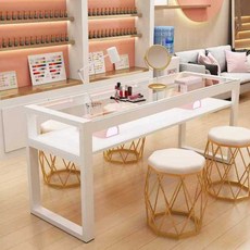 네일테이블 네일가구 뷰티 샵 싱글 작업대, 1개, 140 - 화이트