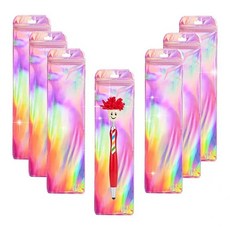 100팩 홀로그램 백 재밀봉 가능한 비즈 펜 포장 백 중소기업용 밀봉 가능한 지퍼락 백 비즈 펜 백 식품 보관 립글로스 사탕 화장품 주얼리 선물용 6.4 x 22