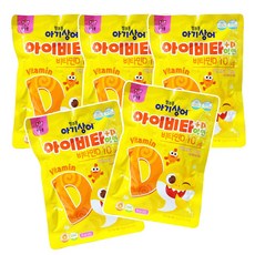 태양생활건강 핑크퐁 아기상어 아이비타+D 아연 48g, 40정, 5개