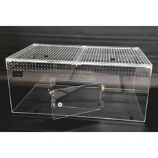 台灣製壓克力爬寵物箱，滑蓋磁吸上蓋，透明飼養箱，生態雨林缸, 1個, 長35ｘ寬25ｘ高15 cm(無前門款)