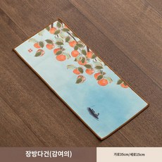 티타올 자수 다도 다건 양면 차도구 차수건, 장방다건(감여의), 1개