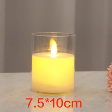 LED 전자 흔들리는 촛불 무드등 리얼 감성 차박 웨딩 파티 프로포즈 조명, 4_플라스틱투명덮개7.5x10cm