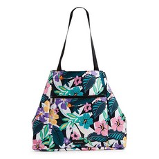 베라 브레들리 여성용 재활용 라이트업 리액티브 라지 패밀리 토트백 아일랜드 플로럴