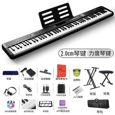 전자피아노 전자키보드 88 건반 문화센터 휴대용, 1개, S. 기본 88 키 파워 키 큰 선물 가방 피아노 백