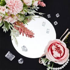 1개 원형 유리 촬영소품 거울 DIY 벽 파티 장식 거울 152.4x3mm