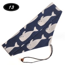 日式和風餐具收納袋，綁繩設計刀叉湯匙環保餐具袋，臺灣現貨快速出貨交換禮物推薦, 1個, 橫開綁繩款, 鯨魚