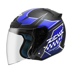 瑞獅 ZEUS ZS-609 I18 3/4安全帽 內襯全可拆洗 多款顏色可選 守護您的騎行安全, 消光黑 / 藍,XL, 1個