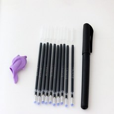 自動消失褪色練字筆中性子彈頭筆芯 練字筆, 10支筆芯+送 1 握筆器, 1個