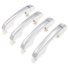 JDMON 전면 후면 왼쪽 및 오른쪽 외부 도어 핸들 교체용 렉서스 토요타 GX460 4러너 2010-2021 교체 69210-60170 69250-60060 69250-600, Chrome&White