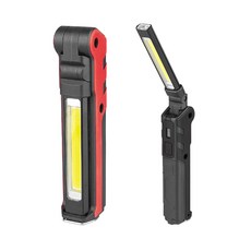 磁吸LED工作燈 充電式工作燈 汽修燈 手電筒 應急燈 磁鐵工作燈 露營燈 可吊掛 USB充電 LED 汽車維修燈, 紅色, 1個