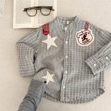 兒童春裝韓版水洗棉刺繡襯衫
