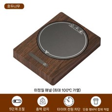 미니하이라이트 차 우리기 내열 전기 소형 티팟 인덕션 다도 주전자, 3. 월넛 코스터