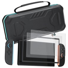 Hosanwell Longest Durable Travel Carrying Case for Switch 2 20252 Screen ProtectorHard with 12 Gam, 블랙-3