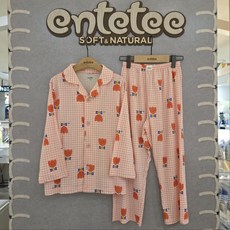 앙떼떼 NC경산점 [체크 파자마 세트 B] RED 핑크체크 튤립그림 150 160사이즈