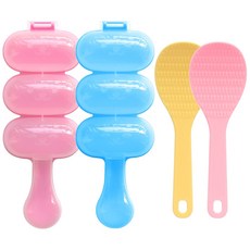 [국내산]빠른완성 주먹밥틀 주먹밥메이커 칼라주걱세트, 2세트, 블루+핑크