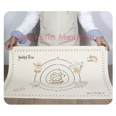 가정용 두꺼운 반죽 패드 주방 실리콘베이킹매트 식품급 대형 미끄럼 방지 작업판+반죽밀대+스크레퍼 3P세트, 1개