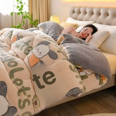 극세사이불 SS 극세사 겨울 이불 차렵이불 소파커버, 행복한 개