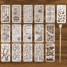 PET 창의 아트 스텐실 모듈식 커팅 프린팅 벽면 장식 핸드페인팅 DIY, 믹스드 셰이프스 243, 1개