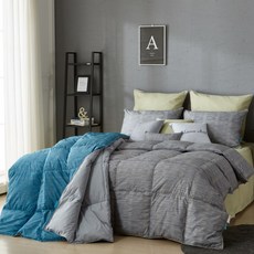 MASION ARTTI Pit鵝絨被 2件, B款_別緻灰+海軍藍