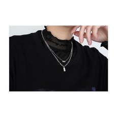 【限時下殺 臺灣出貨】 飾品 日韓風ins鈦鋼三牌lucky雙層鏈韓版鎖骨鏈個性疊帶項鍊潮學生ins飾品, 1個