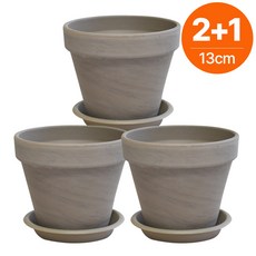 필플랜트 독일토분 기본형 모카+화분받침 세트, 기본 모카, 3개