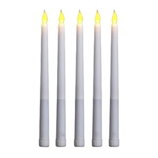 5pcs 10.8인치 무화살 테이퍼 캔들 배터리 작동 LED 테이퍼 캔들 라이트 저녁 식사 테이블 센터피스 생일
