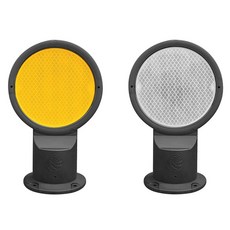 가드레일용 스텐직결피스 단면 황색 델리네이터 100파이 교차로 주정차, 용벽용 스텐피스 양면 황색,황색