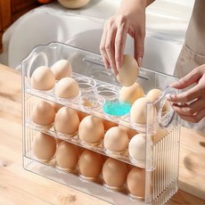 풀업민 자동오픈 계란 한판 보관함, 투명