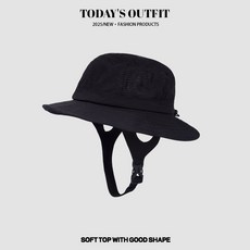 衝浪帽 遮陽帽 防曬帽 戶外運動 登山 徒步 機能帽, 黑色