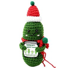 105685 Huastatewolf Positive 크로셰 피클 Get Well SoON 온 수술 후 환자 가족 친구를 위한 회복 관리 응원 선물 수제 서포트 인형 -A02, 105685 Huastatewolf Positive 크