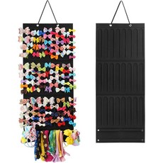 조이모모 소녀 핑크 헤어 액세서리 정리함 여자 보우 클립 넥타이 스크런치 홀더 접이식 마운트 스토리지 캐디, black