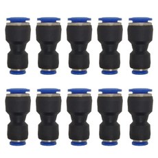0.6cm1/4인치 OD x 6mm OD 공압 퀵 커넥터 푸시 투 커넥트 피팅 스트레이트 리듀서 유니온/커플러 10개 팩 352278, 8mm-4mm