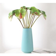 JOSON 68.6cm(27인치) 시뮬레이션 대형 인공 안스리움 백합 꽃 영구 꽃 홈 데코 부케 및 녹색 잎 결혼식 축제 장식 꽃꽂이 (그린), 초록색