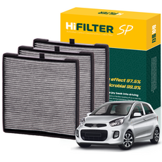 하이필터 기아 자동차 모닝 활성탄 에어컨필터, 3개, 올 뉴 모닝 (TA) 2011~15년 HI-Q017