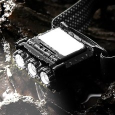 솔리드 LED 헤드랜턴 캡라이트 낚시 해루질 등산 모션센서 충전식 S-HL03, 1개, 블랙