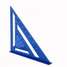 12 인치 미터법 알루미늄 합금 삼각형 각도 눈금자 각도기 목공 측정 도구 30cm 빠른, 7in Metric, Blue