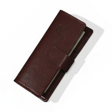 봄밤 슬림 가죽 바인더 미니수첩 노트 버클형, 1개, 와인