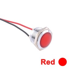 1PC 12mm 16mm 19mm 22mm 방수 금속 구형 원형 패널 표시 등 전선 LED 빨간색 호박색 파란색 녹색 흰색 6V, [00] 12mm, [01] 12-24V