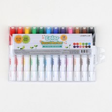 라인플러스 칼라 보드마카 12색 1세트 삼각모양 잘지워지는