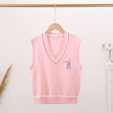 Rubikijeu 青少年款紫色兔子針織背心 B102