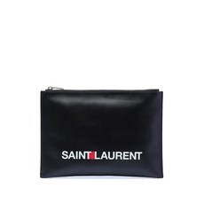생 로랑 중고 2017 Leather Logo clutch bag