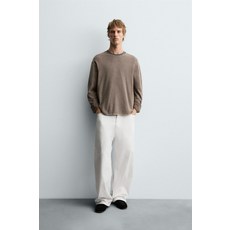 ZARA 워싱 스트럭처 스웨터 - 워싱 로즈핑크