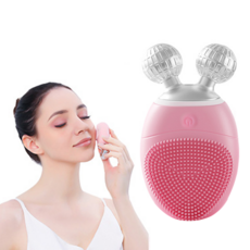 Keka 진동클렌저 5단계 강도조절 V라인 롤러 마사지 IPX7 방수 충전식, 블루