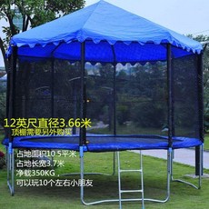 방방 육각 안전망 원형 사각 점핑머신, 12피트 3.66m + 케이지+계단, 1개